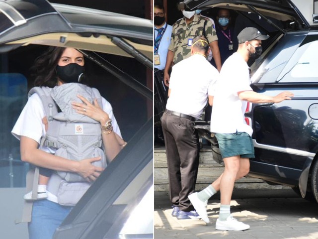 Spotted: Anushka-Virat At The Airport With Daughter Vamika Spotted: Anushka-Virat At The Airport With Daughter Vamika