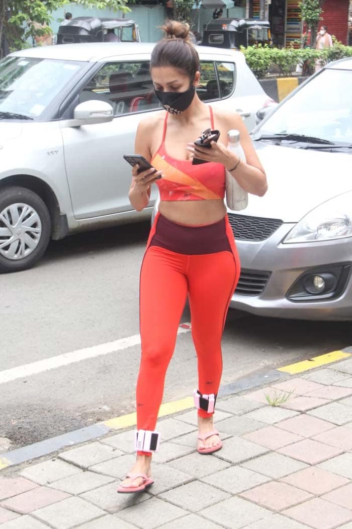 Malaika Arora was spotted outside her yoga studio.