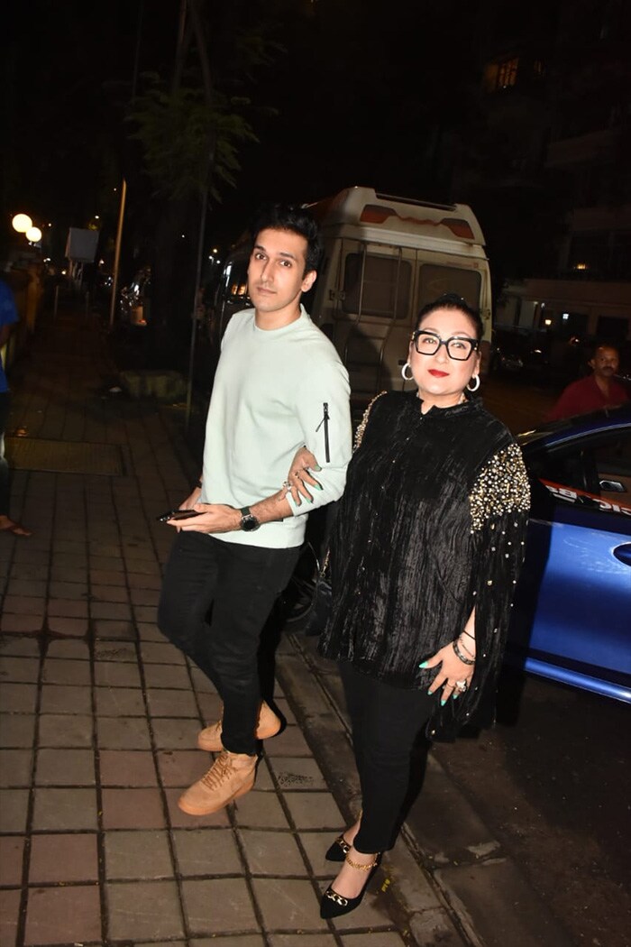 Govinda's wife Sunita Ahuja was spotted with her son Yashvardan in Bandra.