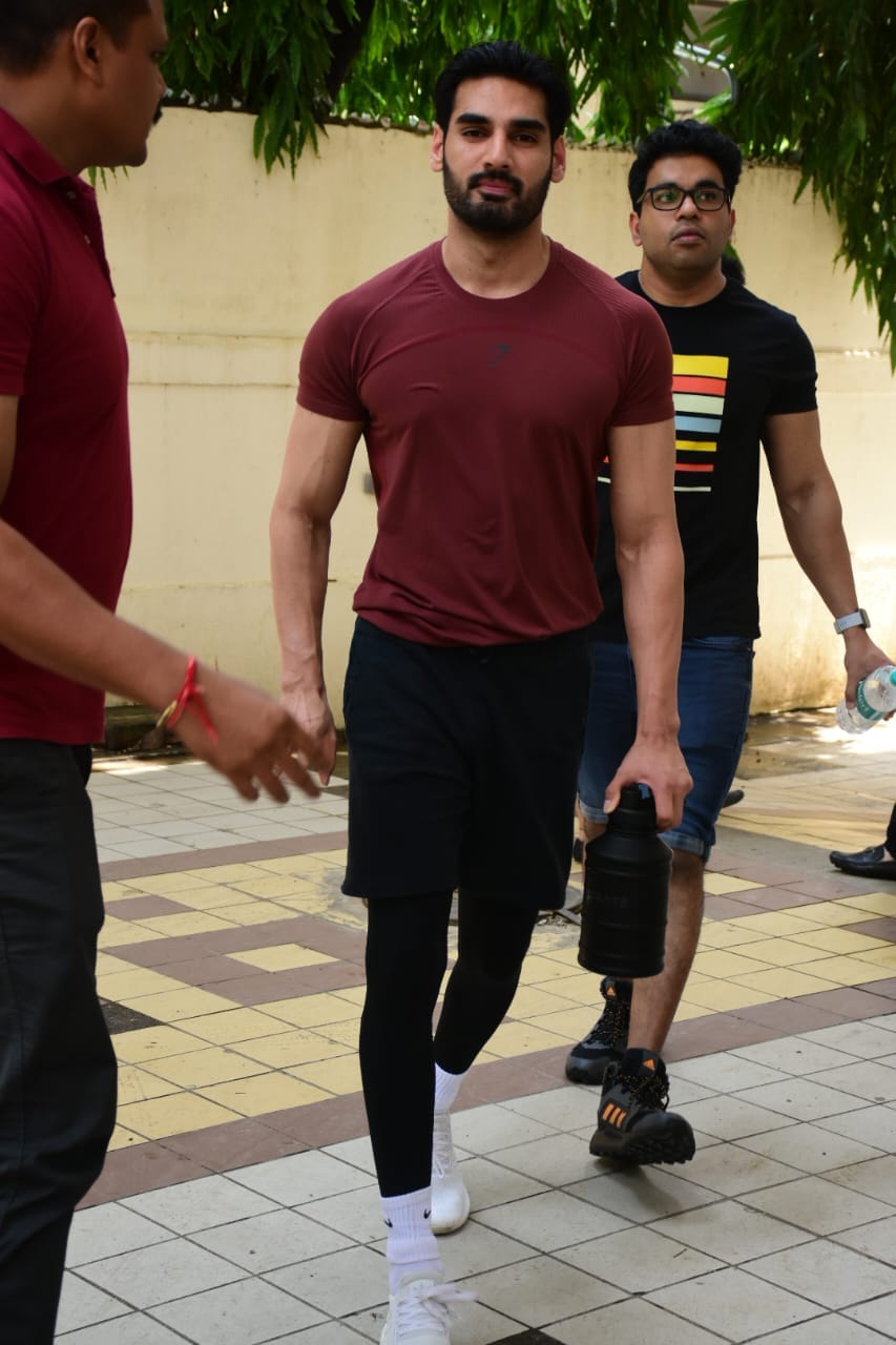 Ahan Shetty was clicked outside his gym in Bandra.