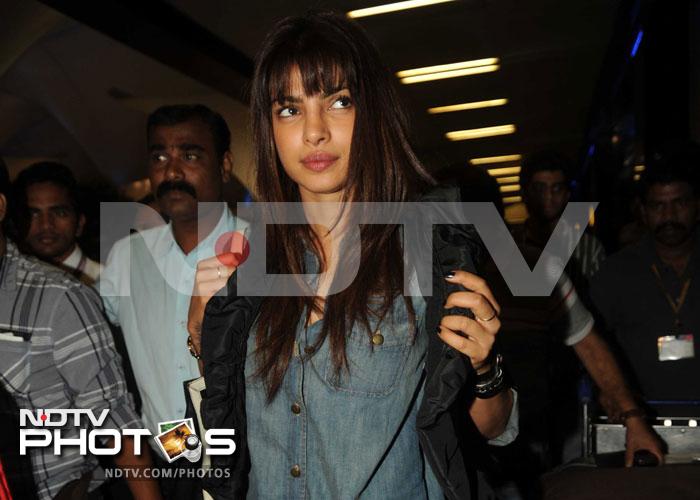 At the airport: Newly minted rockstar Priyanka