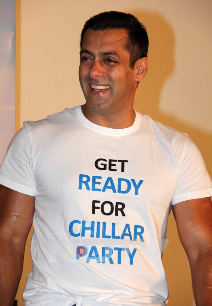 Salman Khan at the <I>Chillar Party</I>'s media meet.