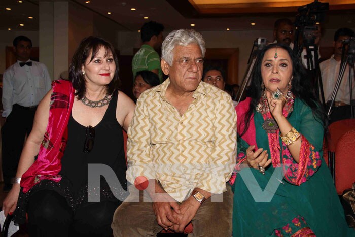 Om Puri with Ila Arun and producer Leslee Udwin.