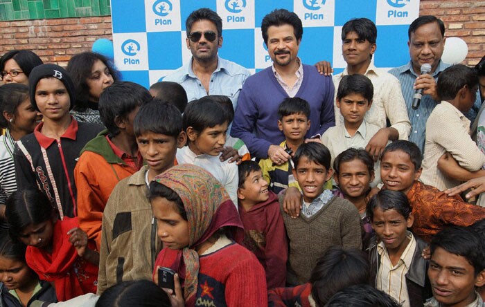 Anil Kapoor and Sunil Shetty were with underprivileged children during a programme organised by Plan India.