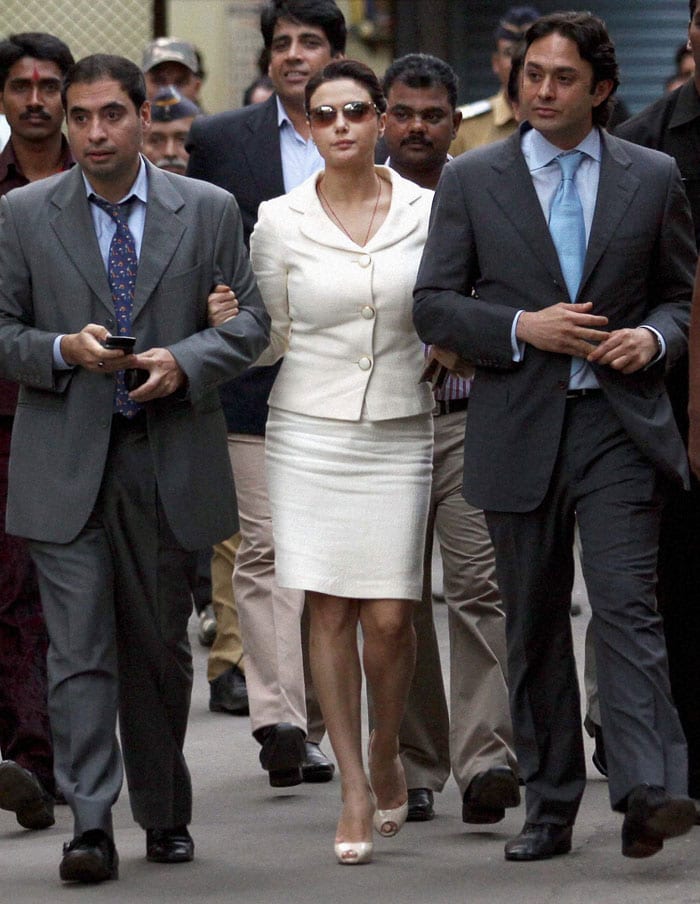 Preity did look like a responsible executive, along with the men.