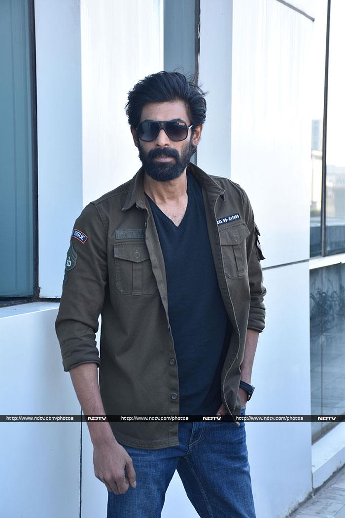 <I>Baahubali</I> actor Rana Daggubati was at the Eros office on Thursday.