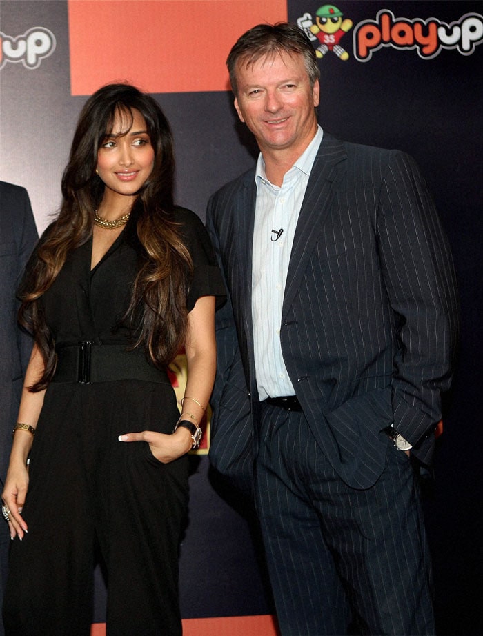 Spotted: Jiah Khan with Steve Waugh