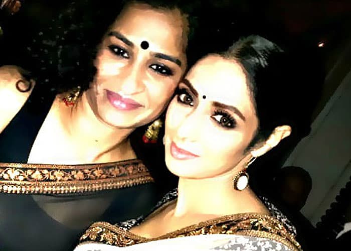 Women power: Sridevi with her <i>English Vinglish</i> director Gauri Shinde.  <bR><BR>(This picture was posted on Twitter by Sridevi)