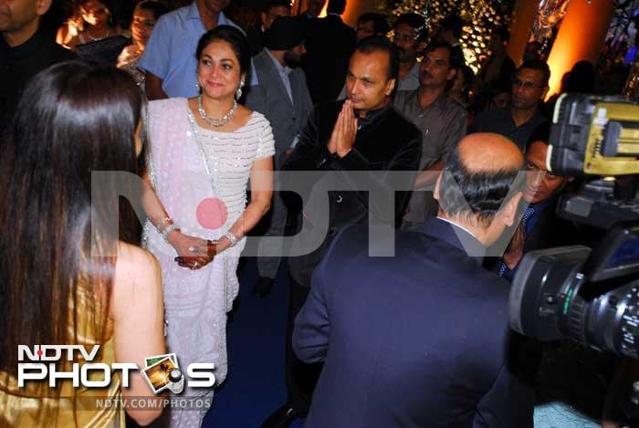 SRK, Anil and Tina Ambani at society wedding