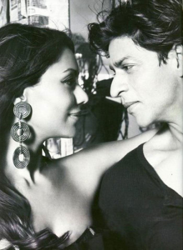 Shah Rukh says, "Gauri and I have one thing in common. I like me and she likes me. I don't know whether I am a nut but I am very intense about my love for Gauri...She's a part of me. Or rather, I am her appendage. I would say that our relationship is spiritual. It's more than a physical love story."