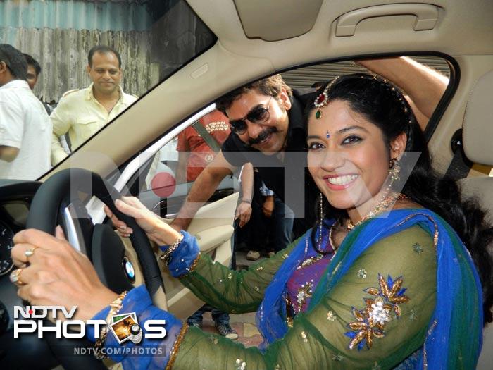 Ashutosh, Renuka in their new Bentley