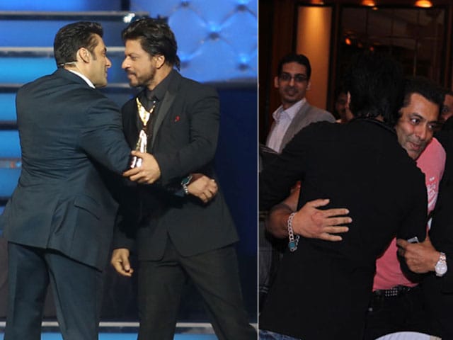 Photo : It's Hug Day! We're celebrating with Salman and Shah Rukh