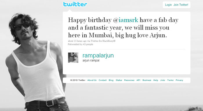 Arjun Rampal: "Have a fabulous day and a fantastic year. We will miss you here in Mumbai, big hug!"