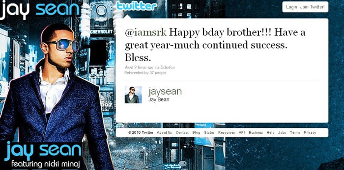 Jay Sean: Have a great year - much continued success. Bless.