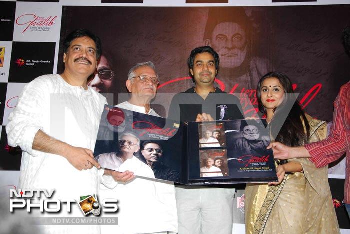 Vidya Balan was the special guest at the unveiling of an album by Gulzar and the late Ghazal King, Jagjit Singh.