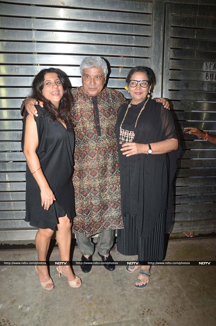 Here's wishing Zoya Akhtar a very happy birthday. She was photographed with dad Javed Akhtar and Shabana Azmi.