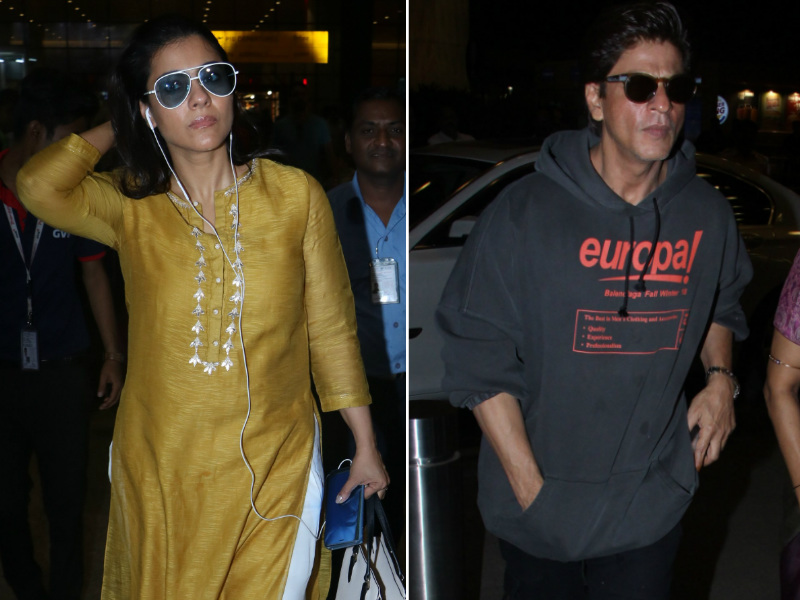 एयरपोर्ट पर दिखा शाहरुख और काजोल का अनोखा अंदाज
