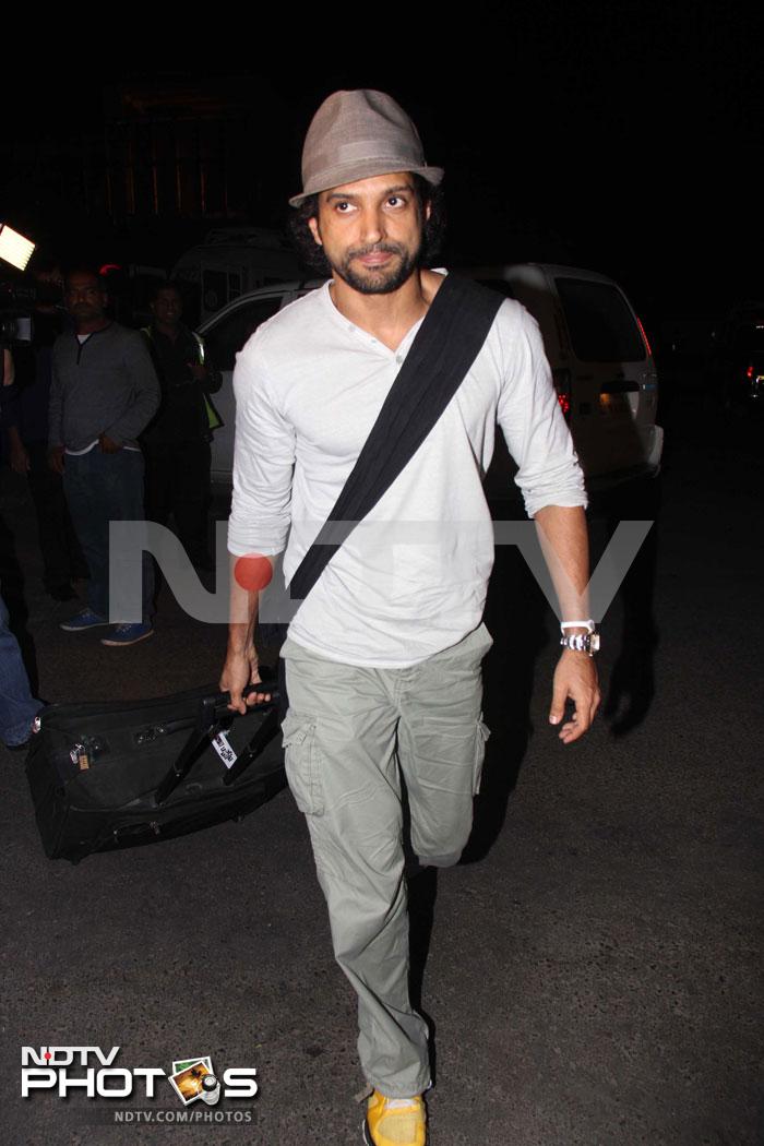 Farhan Akhtar at the airport.