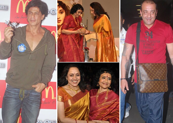 Spotted: SRK, Sanjay Dutt and Hema Malini