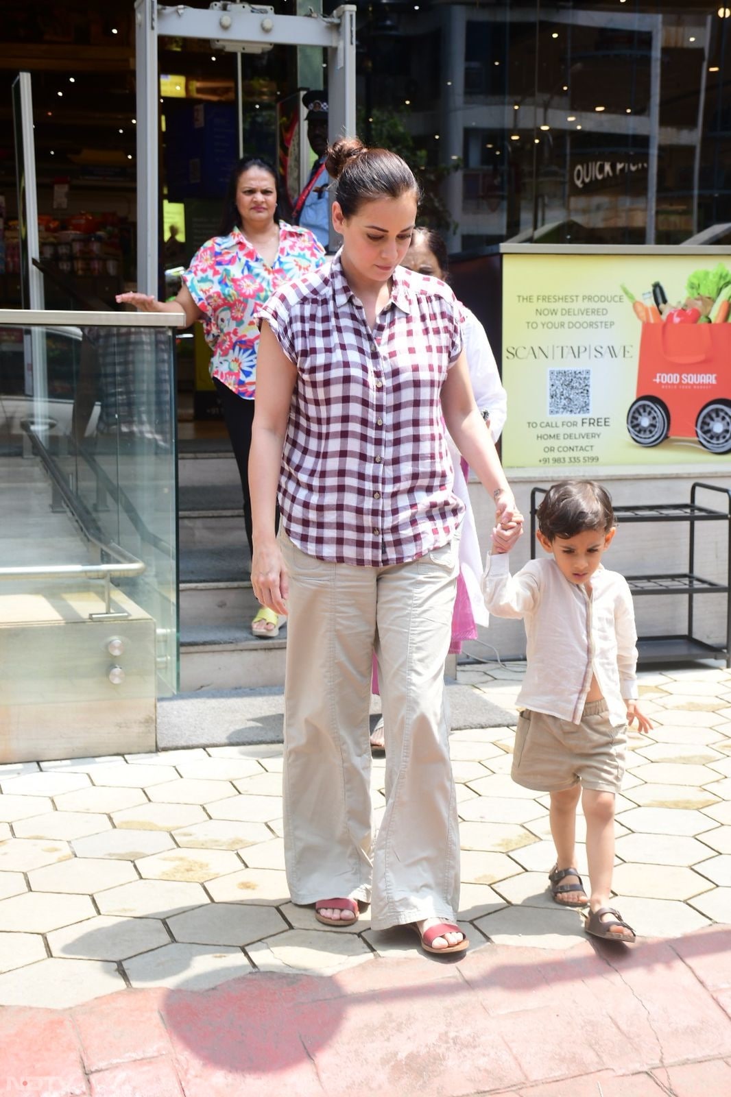 Dia Mirza was spotted with her son Avyaan Azaad. (Image Courtesy: Varinder Chawla)