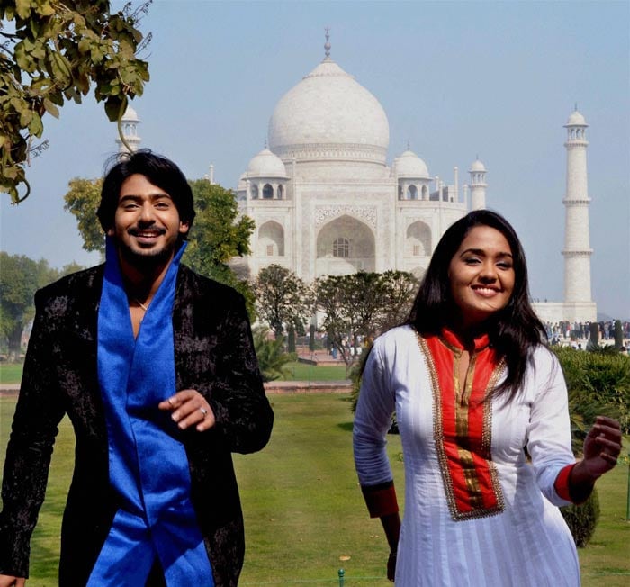 Malayalam actress Ananya shoots at the Taj Mahal
