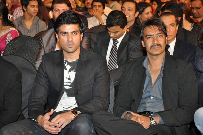 Actor Hurman Baweja and Ajay Devgn at the event. (Photo: IANS)