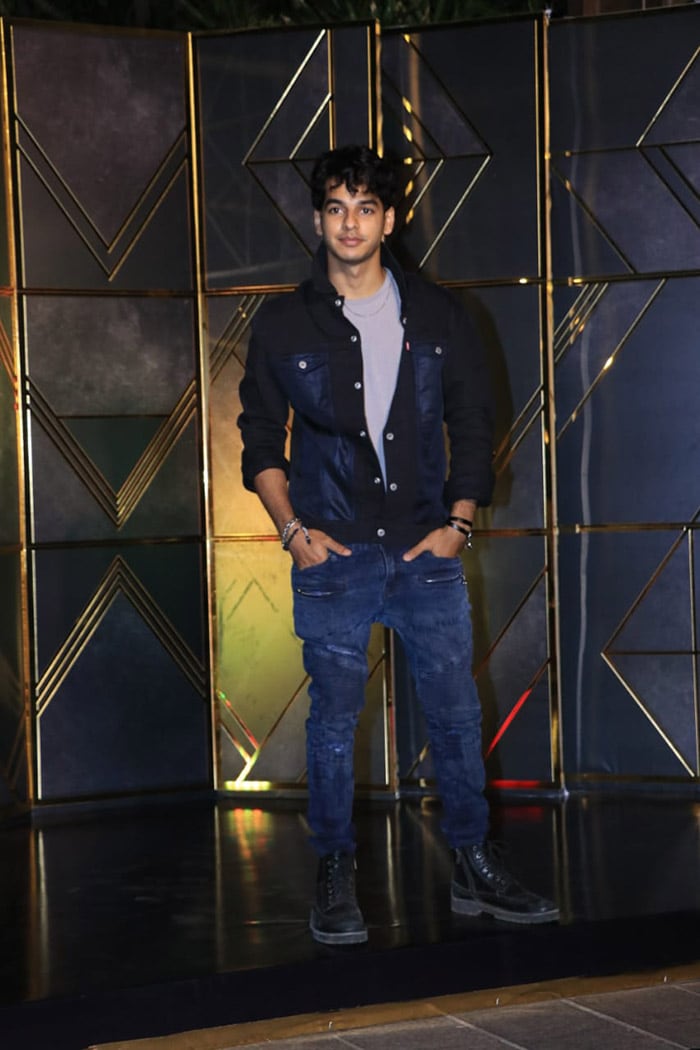 Ishaan Khatter kept it casual in a grey t-shirt and denim layered with a dark blue denim jacket.