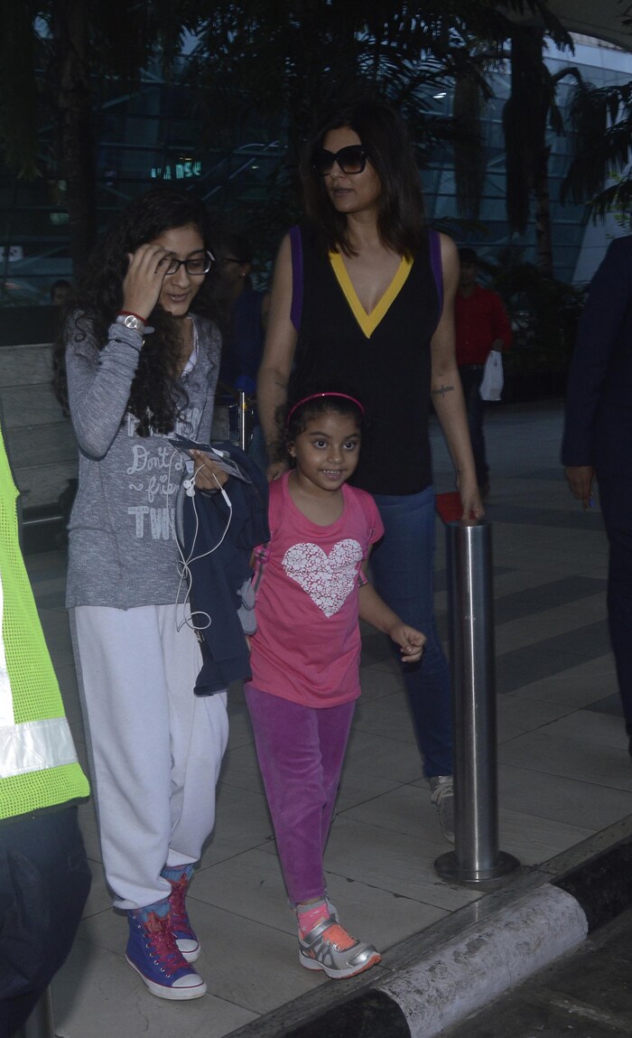 Actress Sushmita Sen was spotted at Mumbai airport with her daughters Renee and Alisah on June 16, all three dressed for a comfortable flight.