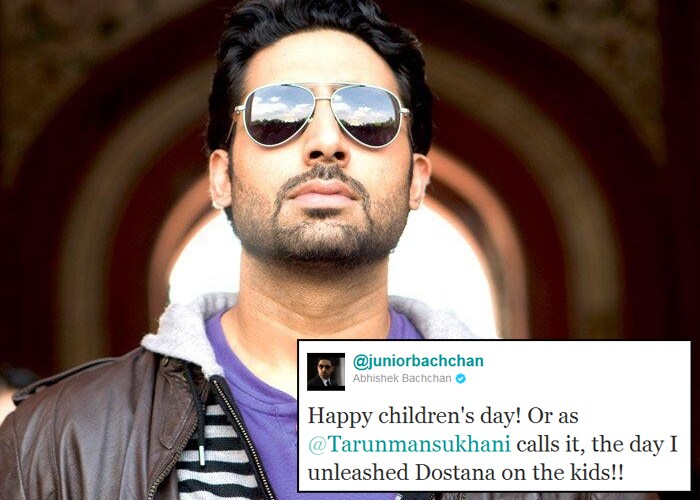 <b>Abhishek Bachchan</b>: Happy children's day! Or as @Tarunmansukhani calls it, the day I unleashed Dostana on the kids!!