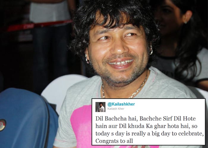 <b>Kailash Kher</b>: Dil Bachcha hai, Bachche Sirf Dil Hote hain aur Dil khuda Ka ghar hota hai, so today s day is really a big day to celebrate, Congrats to all