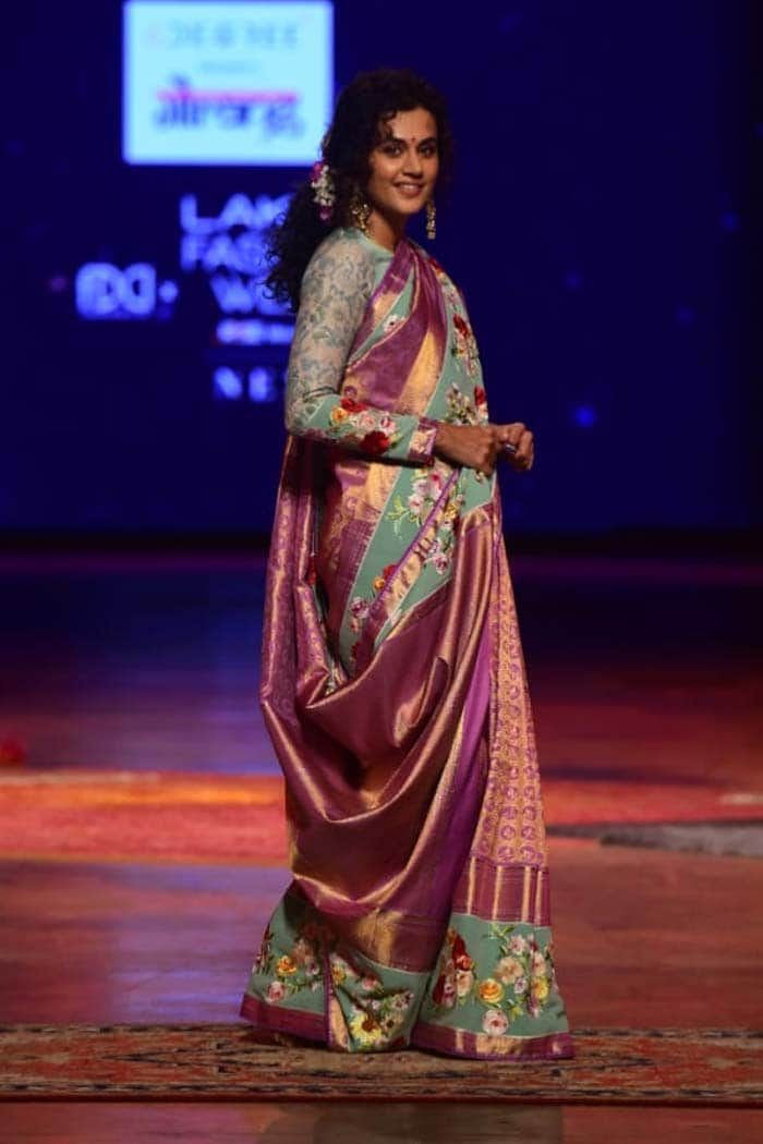 Taapsee Pannu looked stunning as ever on the ramp at the Lakme Fashion Week.