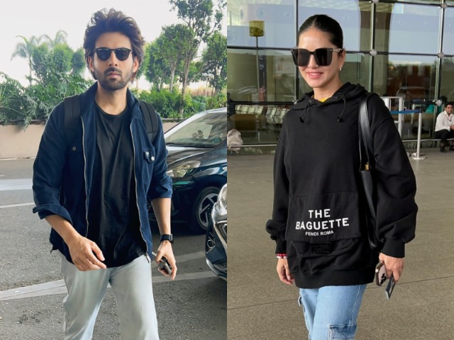 Sunny Leone And Kartik Aaryan's Airport Style <i>Mantra</i>: Cool And Casual 