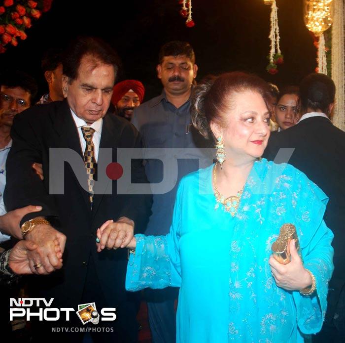 Madhuri, Dilip Kumar at society wedding