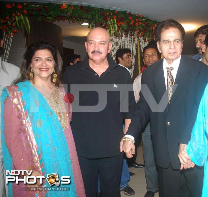 Madhuri, Dilip Kumar at society wedding