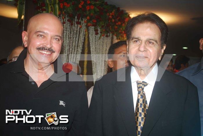 Madhuri, Dilip Kumar at society wedding