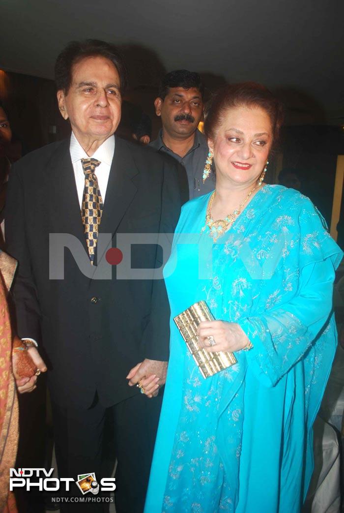 Madhuri, Dilip Kumar at society wedding