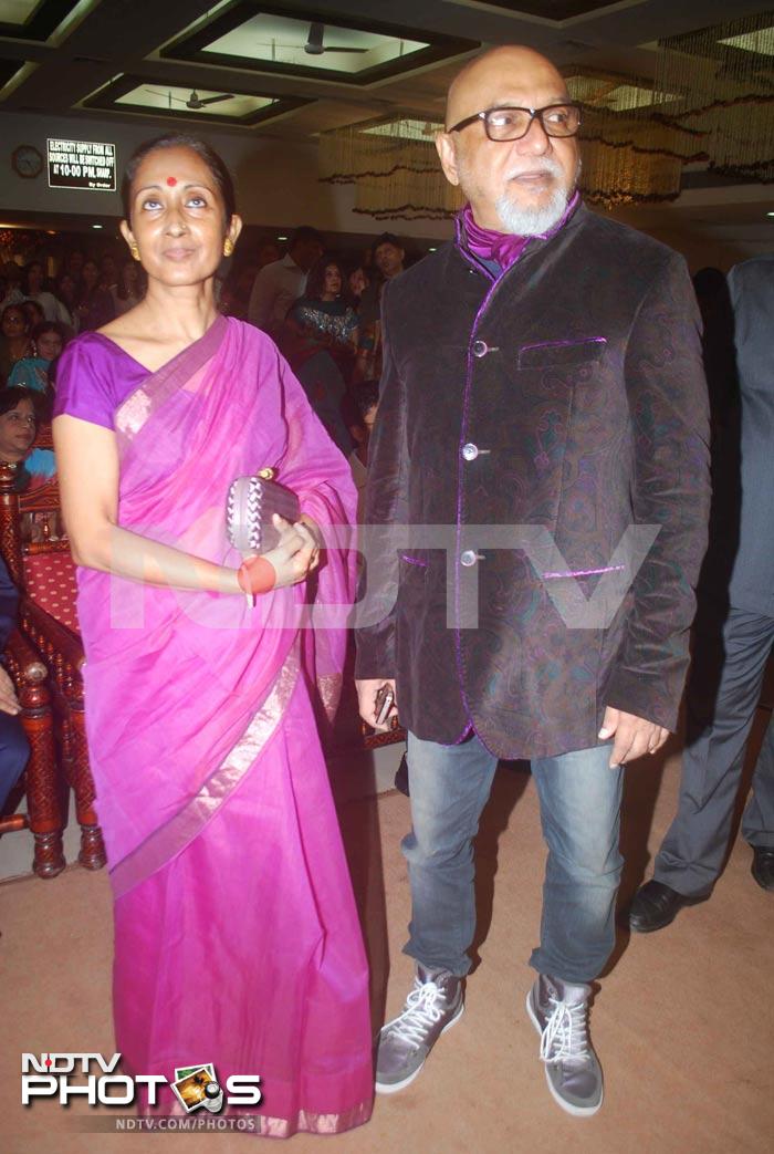 Madhuri, Dilip Kumar at society wedding