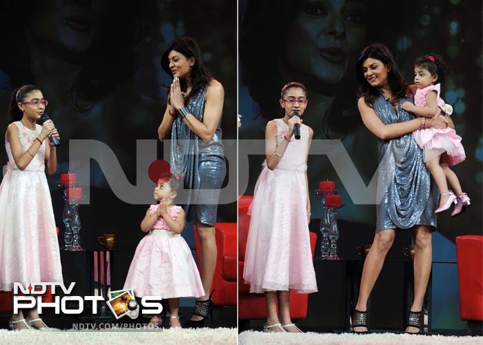 Sushmita with her daughters on It\'s My Life