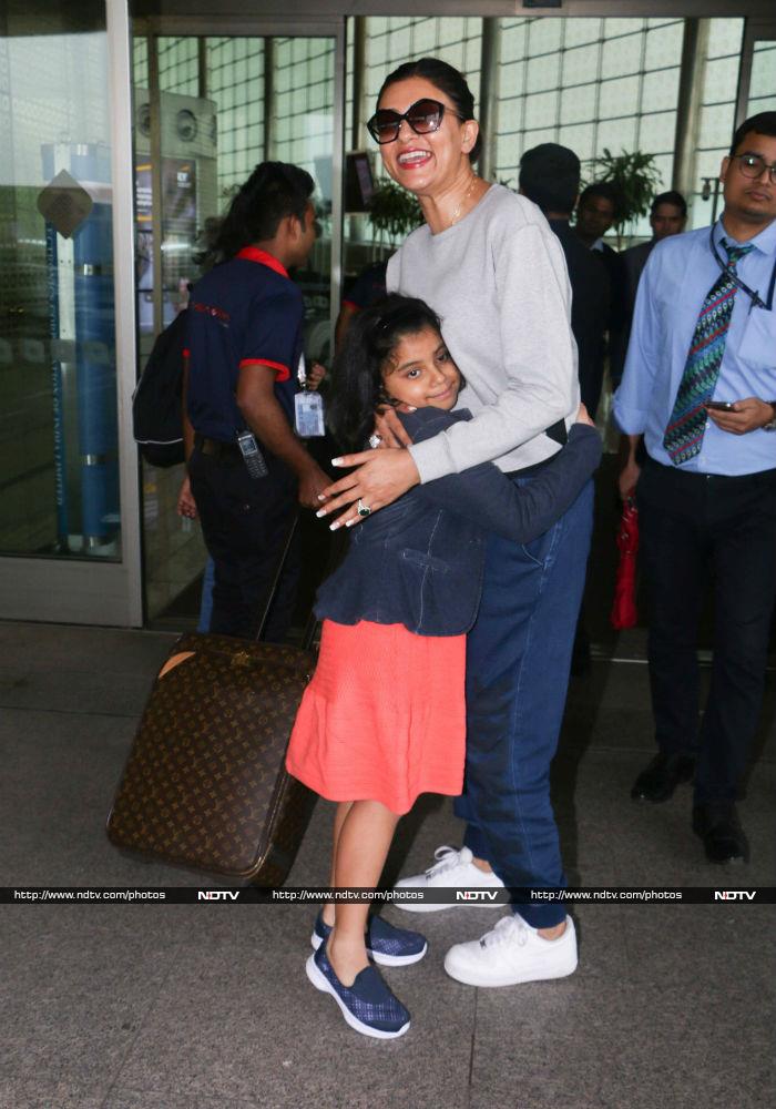 Alisah And Renee See Sushmita Sen Off At The Airport
