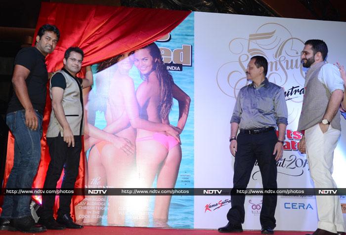 Puja, Kamal sizzle at swimsuit magazine launch