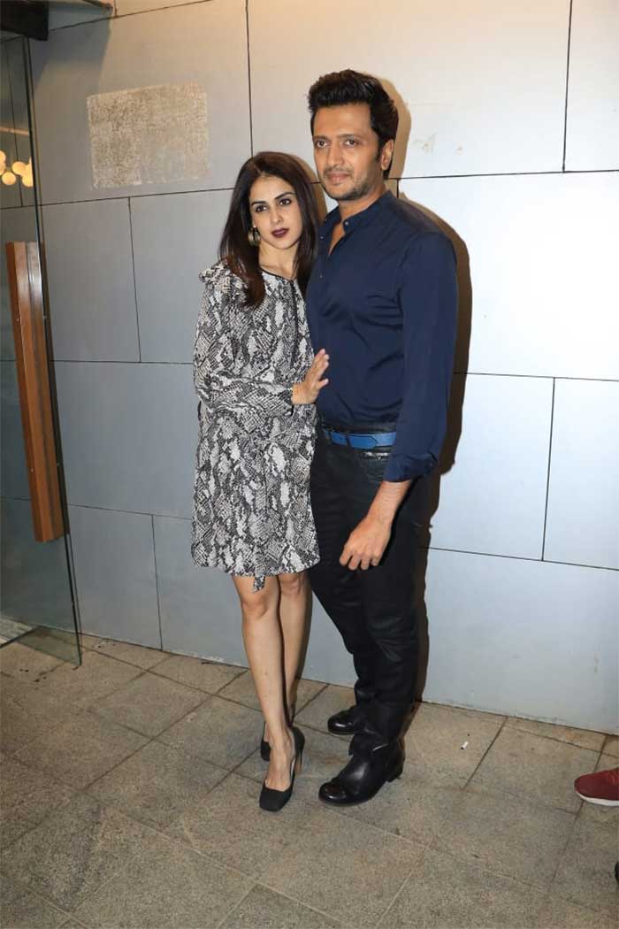 Genelia D'Souza and Riteish Deshmukh were all smiles.