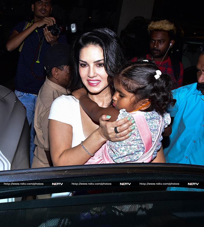 Bollywood's little ones had a busy day as they attended a friends's birthday party at Mumbai's Sea Princes hotel on Friday. Sunny Leone was spotted with her daughter Nisha Kaur Weber, who looked cute as a button.