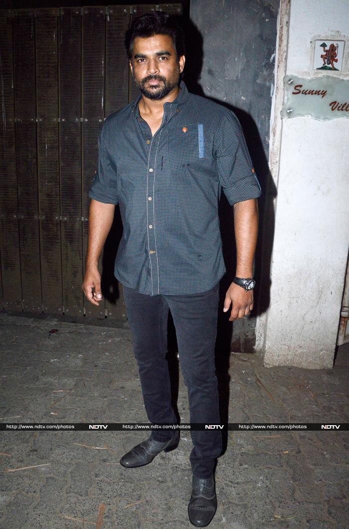 Actor R Madhavan was casually dressed.