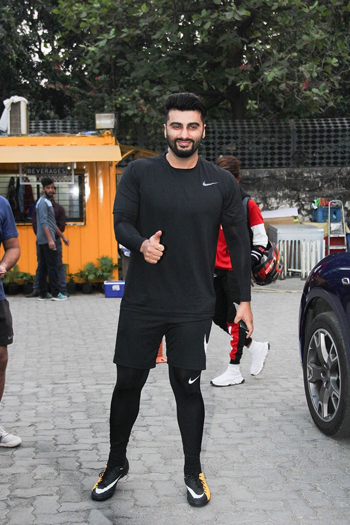 Arjun Kapoor was spotted at the Sunday football match.
