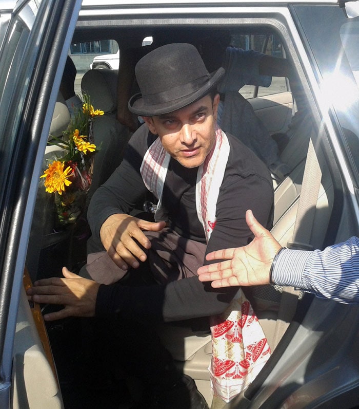 Aamir and his bowler hat go to Assam