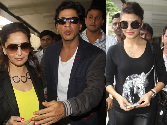 SRK, Madhuri, Jacqueline return home