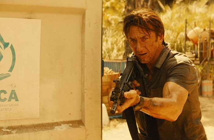 Sean Penn in Action in The Gunman