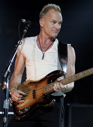 Sting, the lead singer and bassist of the rock band The Police, performs in Vancouver, as the band kicks off their world tour.