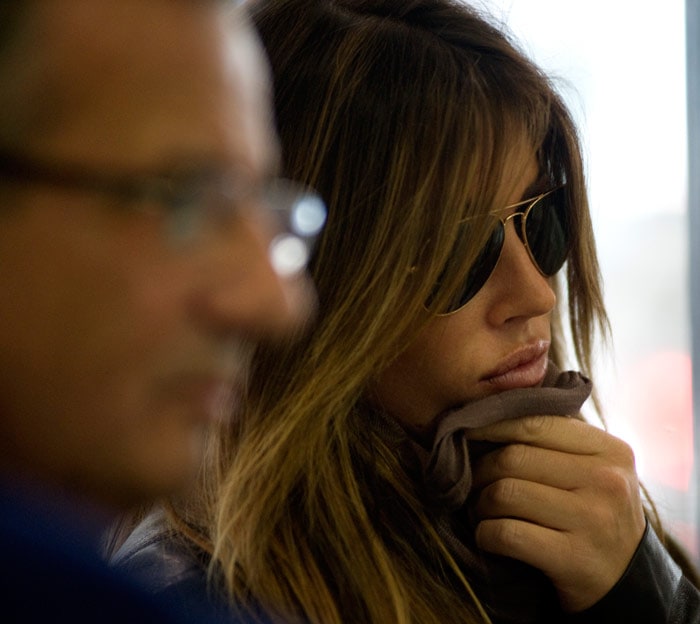 Making a career shift as a VIP hostess, Uchitel also began a relationship with powerful nightclub owner Jason Strauss. Soon she was working at Tao, a  popular Vegas nightspot co-owned by Strauss. Here she is seen arriving from New York at the Los Angeles International Airport in Los Angeles, California on Sunday, November 29, 2009. (Photo: AP)