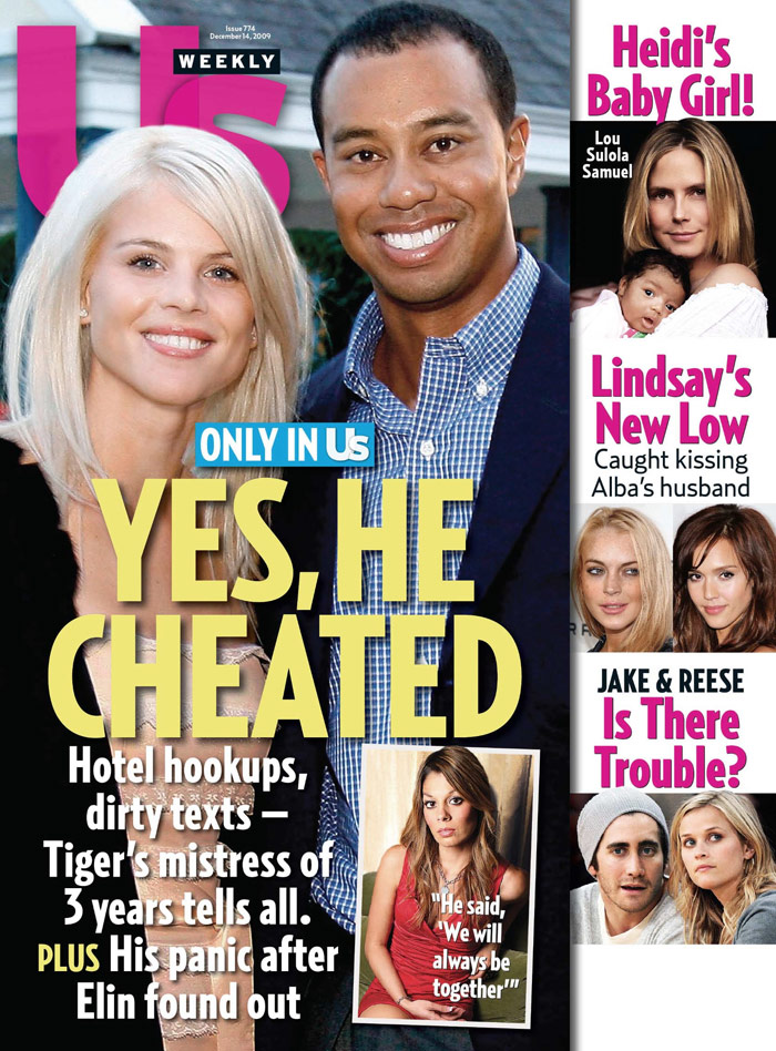 In this magazine cover image released by US Weekly Magazine, the December 14, 2009 issue of 'Us Weekly' featuring Tiger Woods, is shown. The issue hit newsstands on Friday, December 4. (Photo: AP)